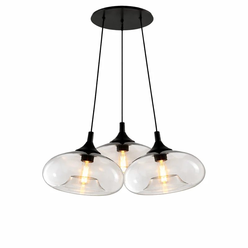 s.luce Cruet Cluster Glas-Pendelleuchte 3-flammig 3x28cm