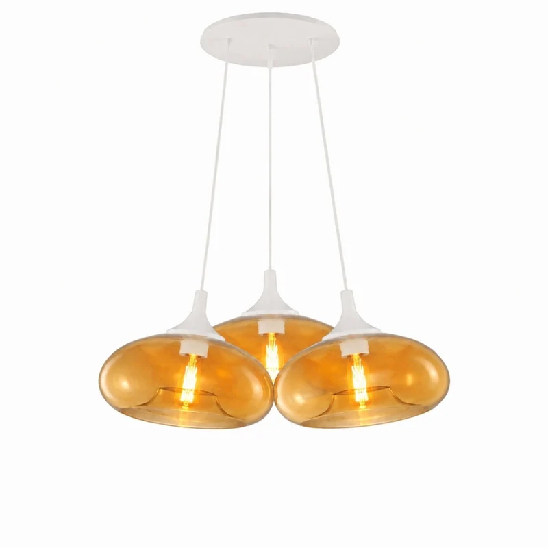 s.luce Cruet Cluster Glas-Pendelleuchte 3-flammig 3x28cm