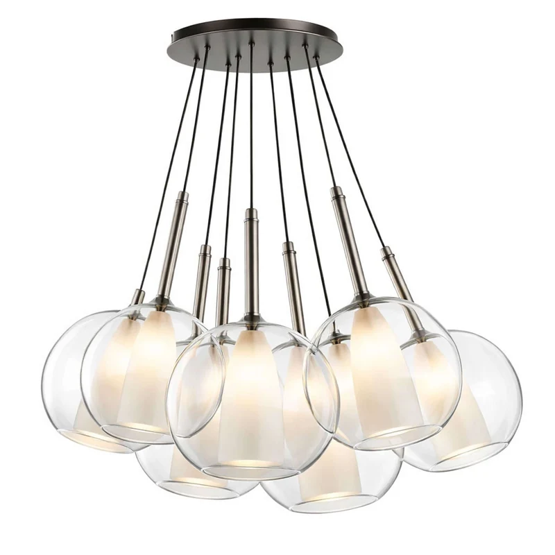 s.luce Belluna Cluster Glas-Pendelleuchte 7-flammig