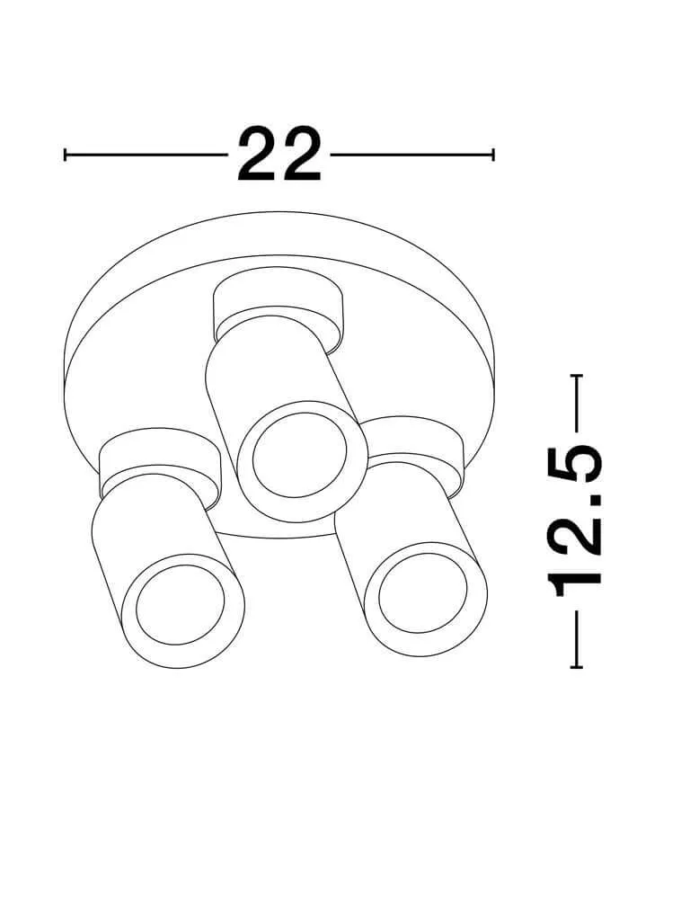 Amecy Deckenleuchte 3-flammig Ø 22cm