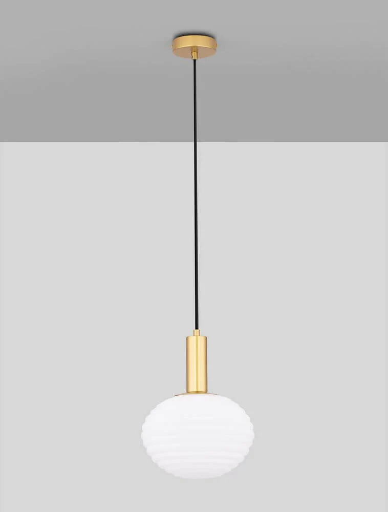Allen Pendelleuchte E27 Gold, Weiß