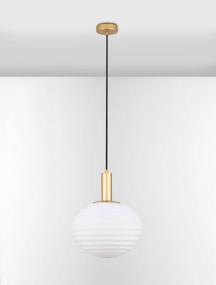 Allen Pendelleuchte E27 Gold, Weiß