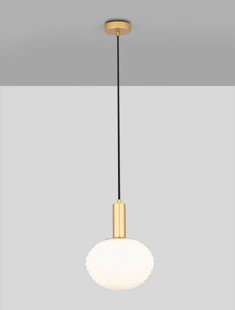Allen Pendelleuchte E27 Gold, Weiß