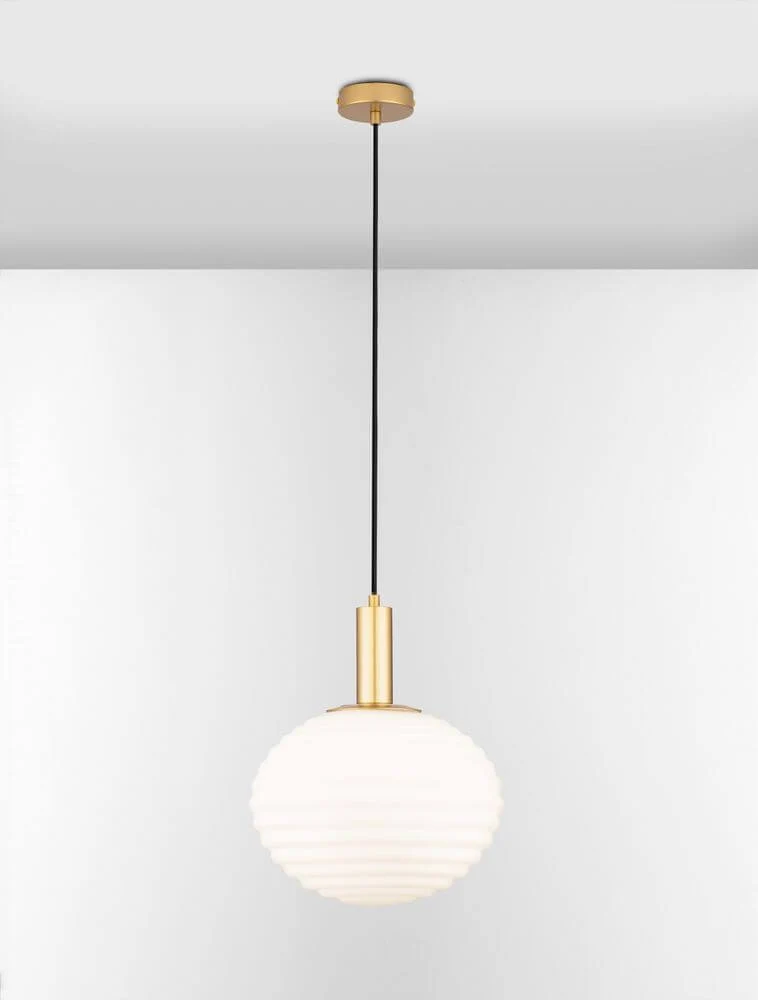 Allen Pendelleuchte E27 Gold, Weiß