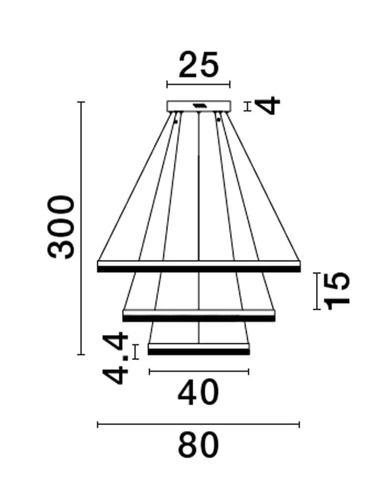 Adria LED Pendelleuchte 3-flammig Ø 80cm