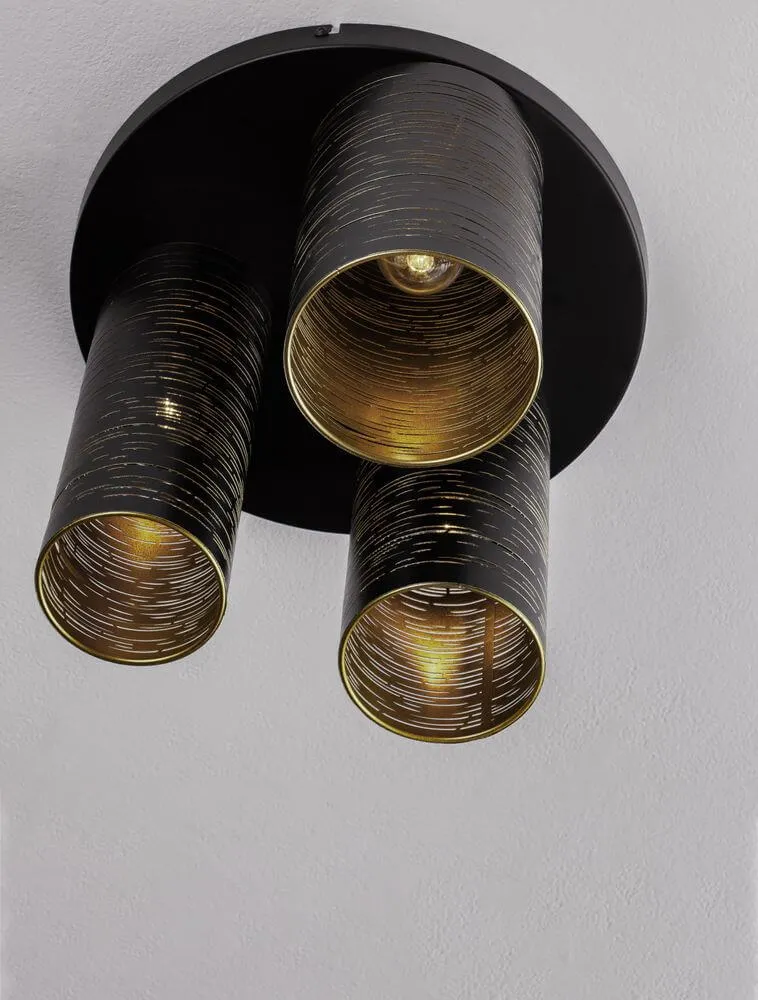 Zane Deckenleuchte Schwarz, Gold