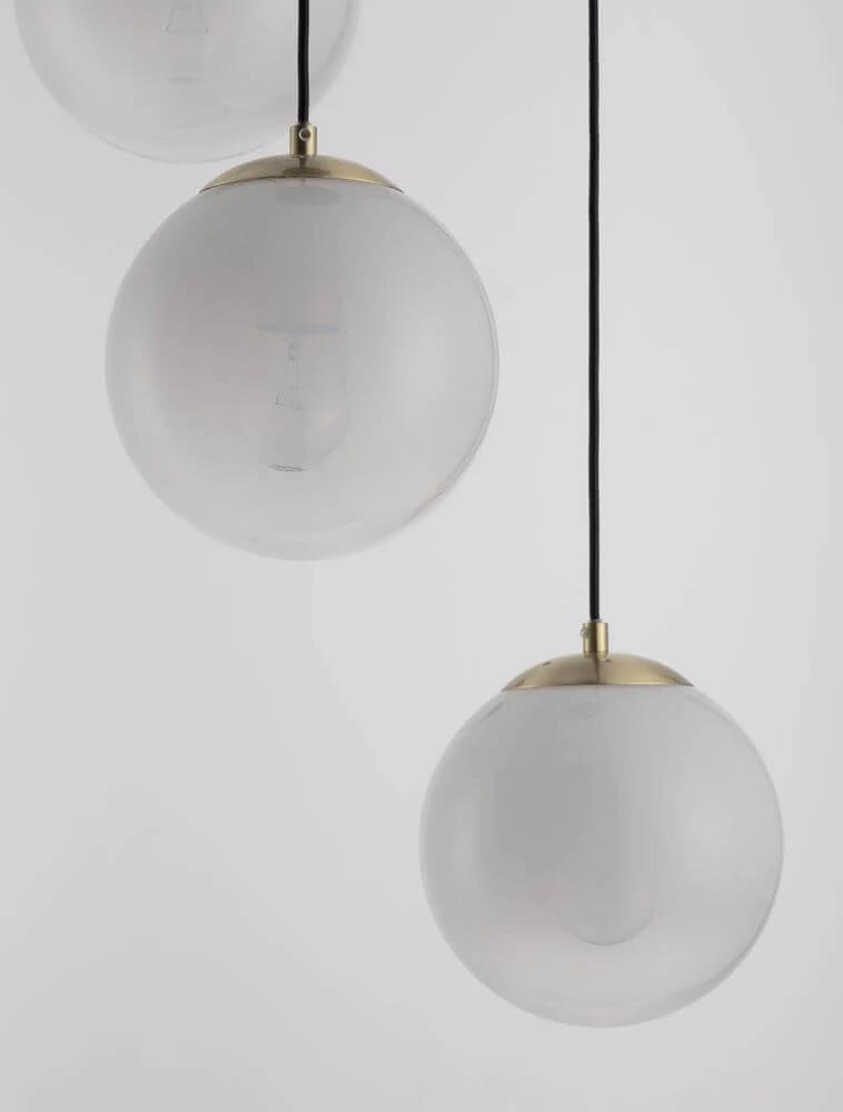 Vita Pendelleuchte 3-flammig Ø 30cm Gold, Schwarz, Weiß