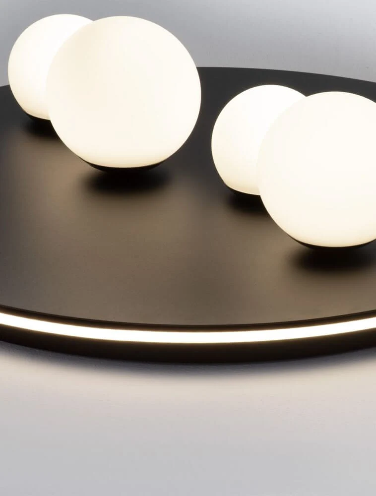 Velna LED Deckenleuchte 4-flammig Ø 62,2cm 3000K Schwarz