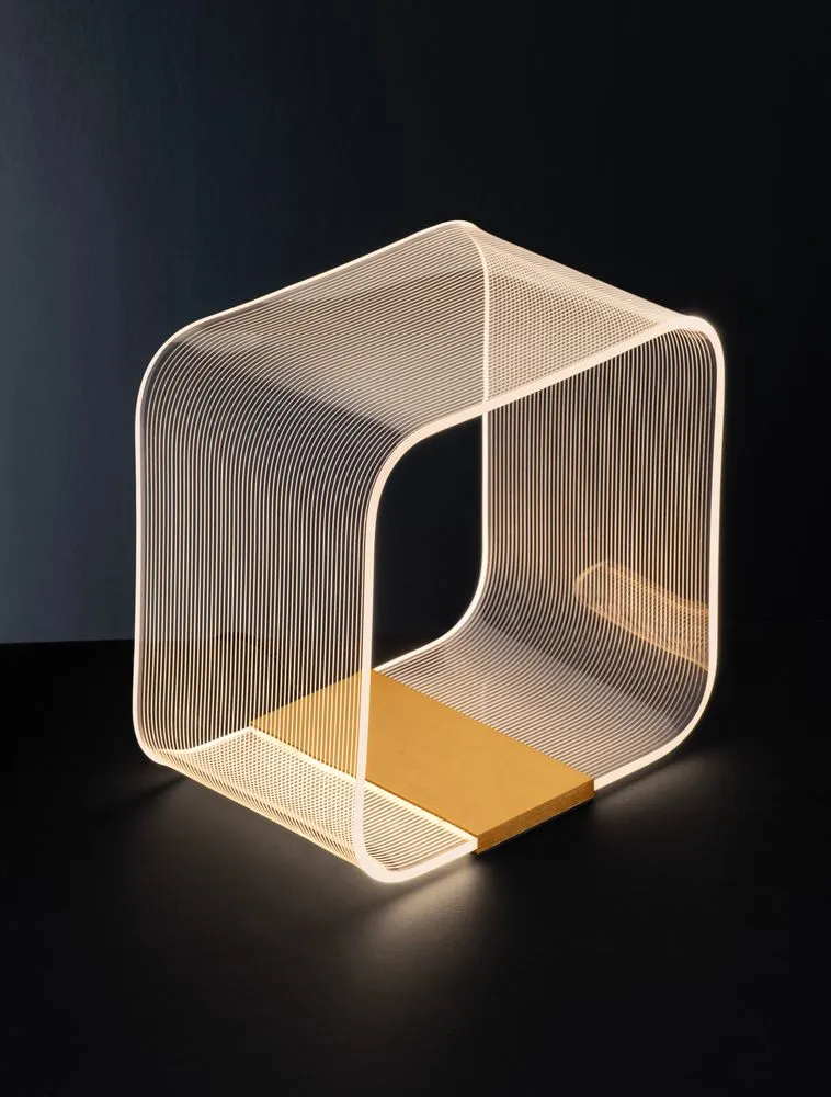 Valentin LED Tischleuchte Quadratisch 3000K Gold