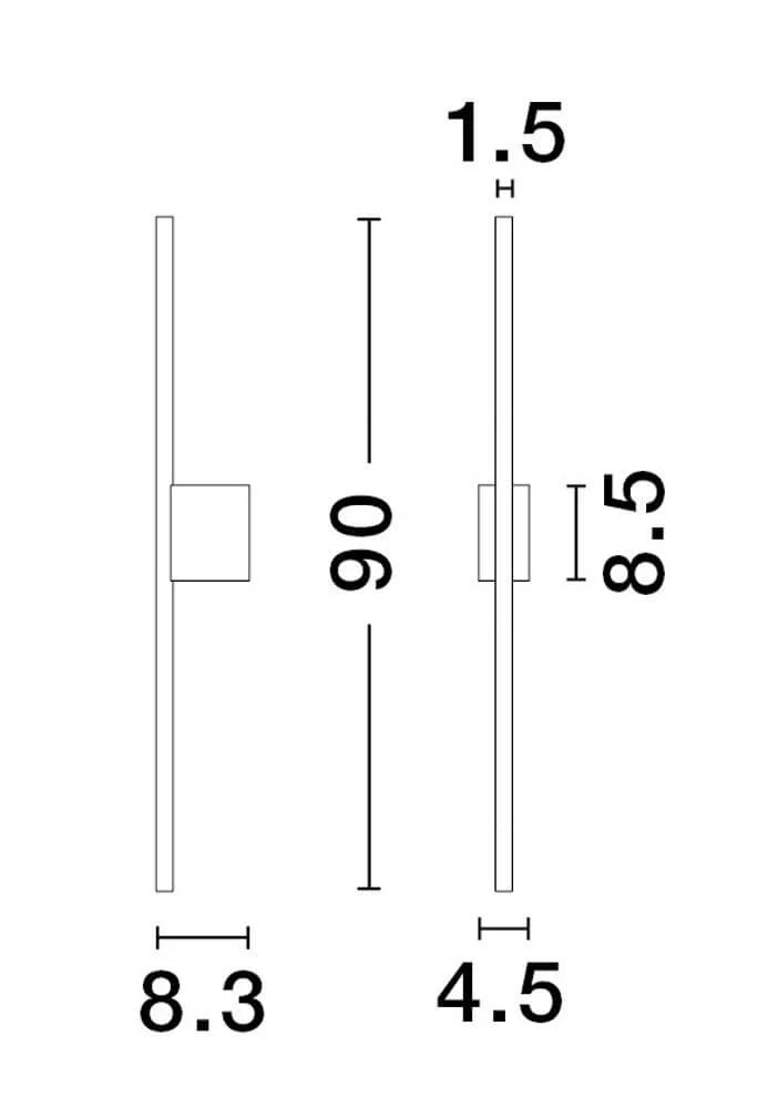 Tien LED Wandleuchte Mittig Ausgerichtet 3000K Schwarz IP44