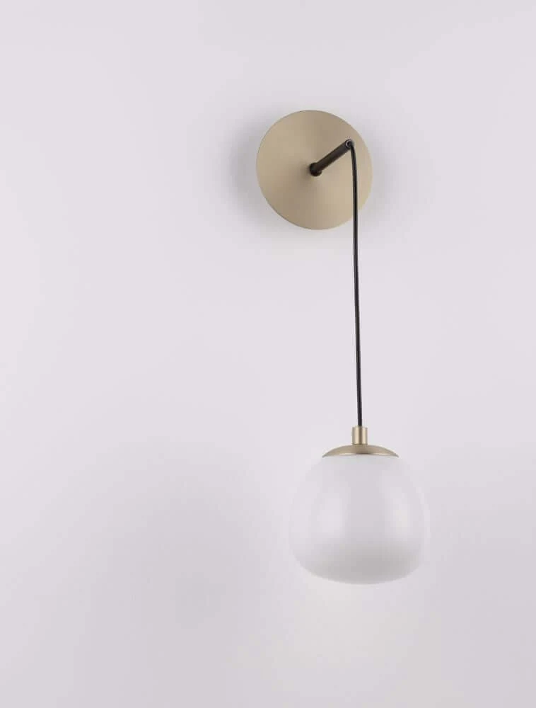 The Egg Wandleuchte Gold, Weiß, Schwarz