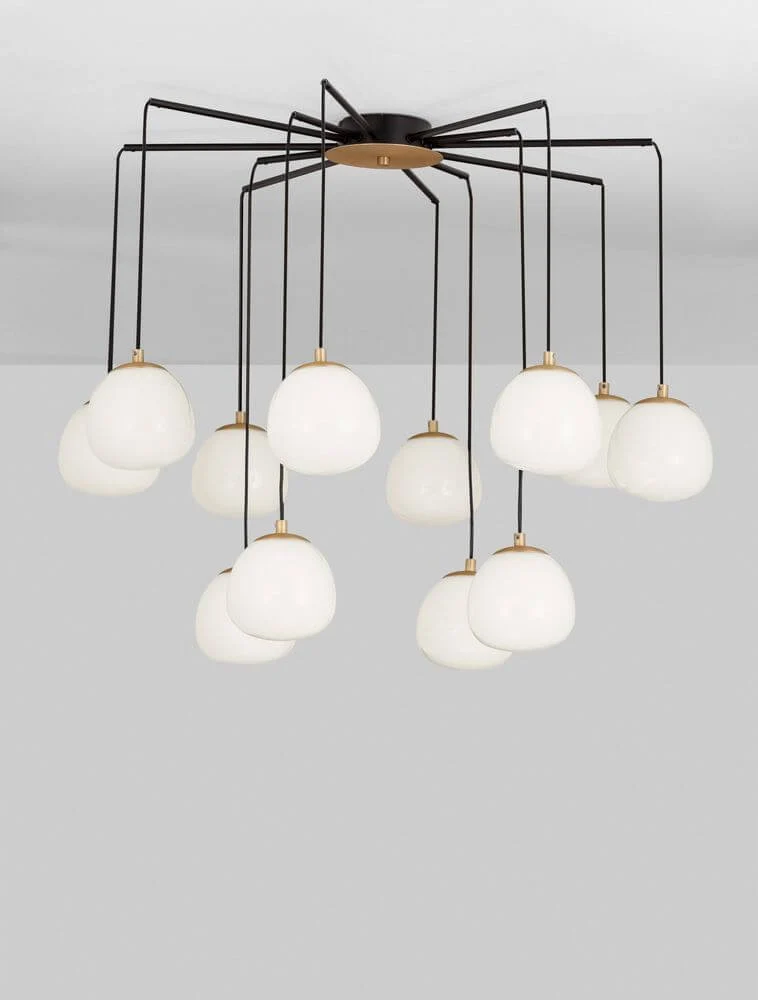 The Egg Pendelleuchte 12-flammig Ø 75cm Gold, Weiß, Schwarz