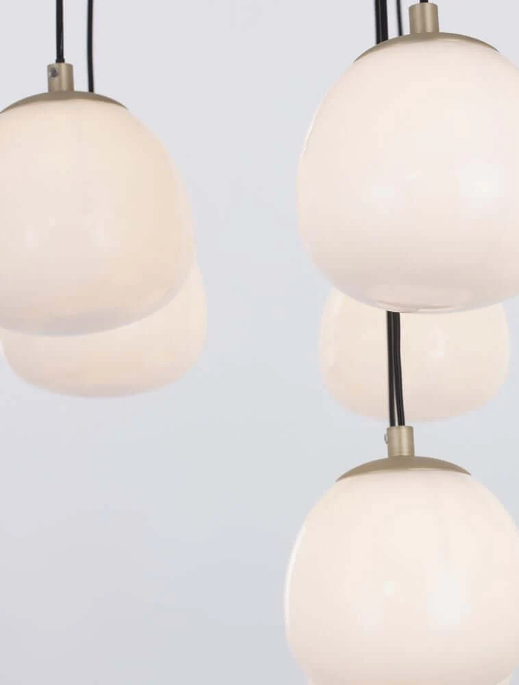 The Egg Pendelleuchte 12-flammig Ø 75cm Gold, Weiß, Schwarz