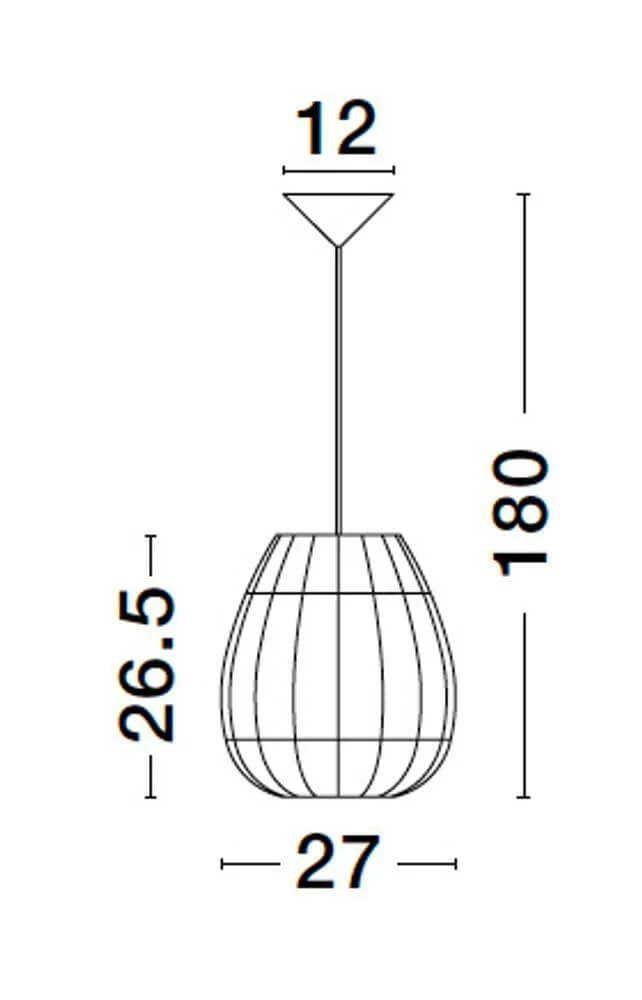 Marlo Pendelleuchte Birne Beige Rattan