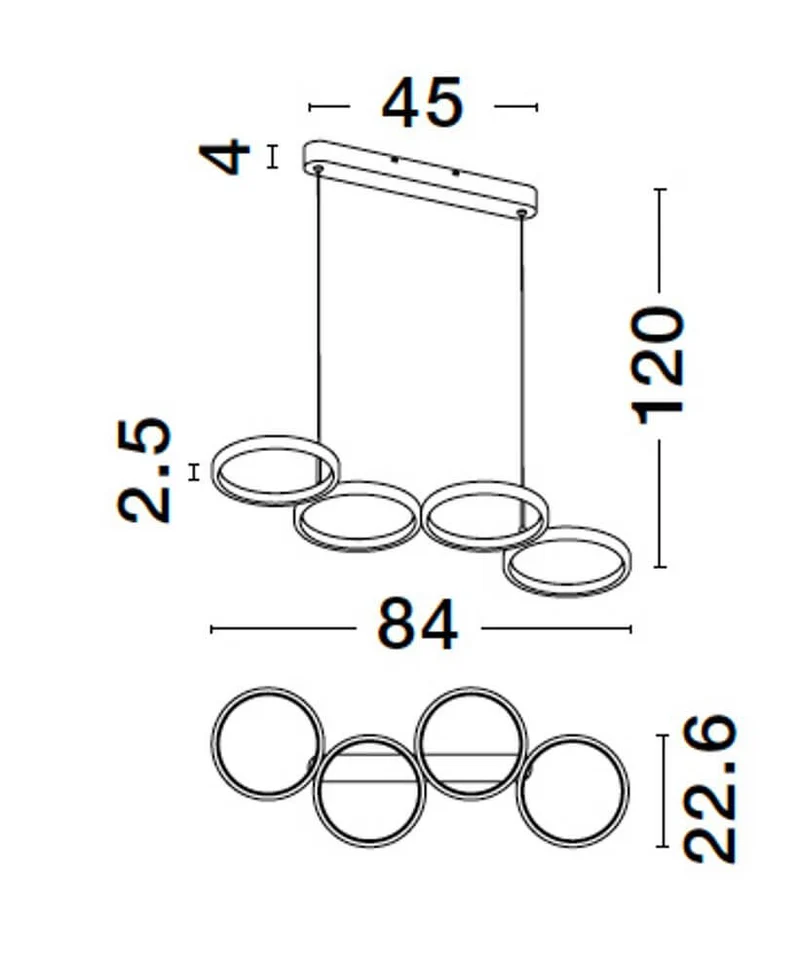 Magnus LED Pendelleuchte 4-flammig 3000K