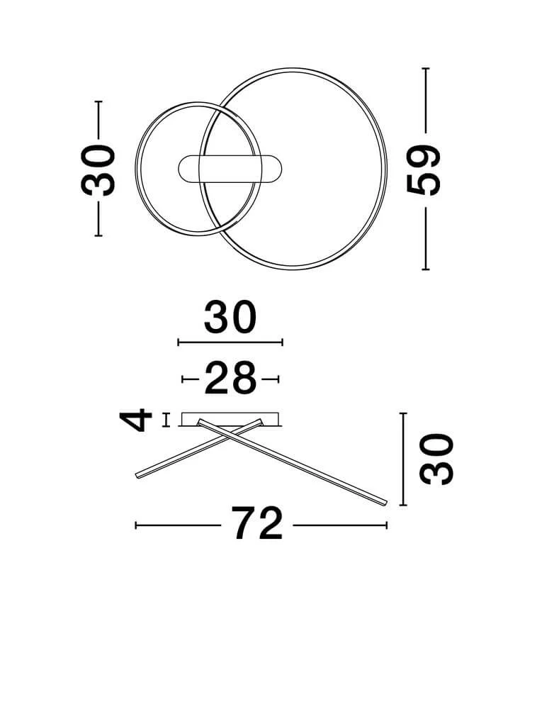 Kiklos LED Deckenleuchte 2-flammig Ø 72cm 3000K