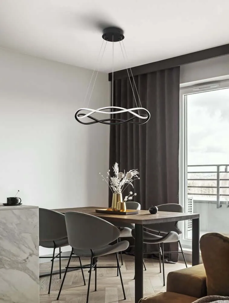 Jinal LED Deckenleuchte 2-flammig 3000K Schwarz