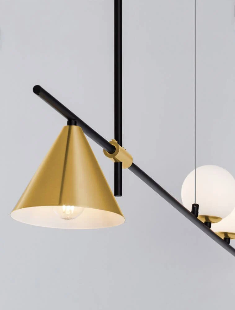 Sway Pendelleuchte Gold, Weiß, Schwarz