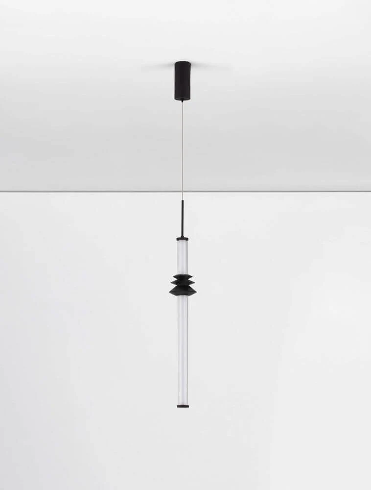 Stalactite Pendelleuchte Vertikal Ø 4,5cm 3000K Schwarz