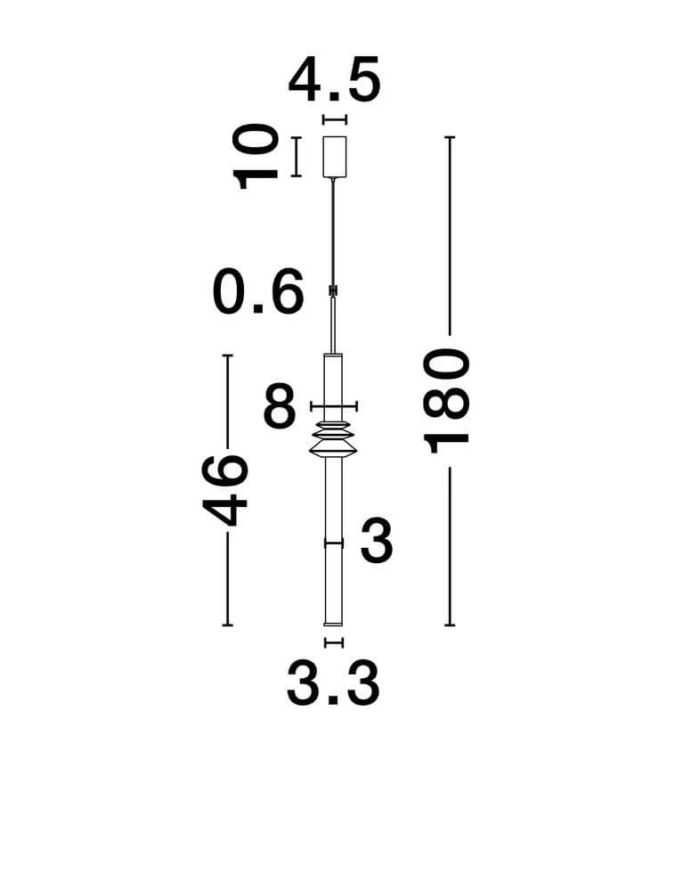 Stalactite Pendelleuchte Vertikal Ø 4,5cm 3000K Schwarz