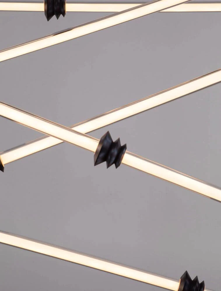 Stalactite LED Pendelleuchte 6-flammig Ø 150cm 3000K Schwarz
