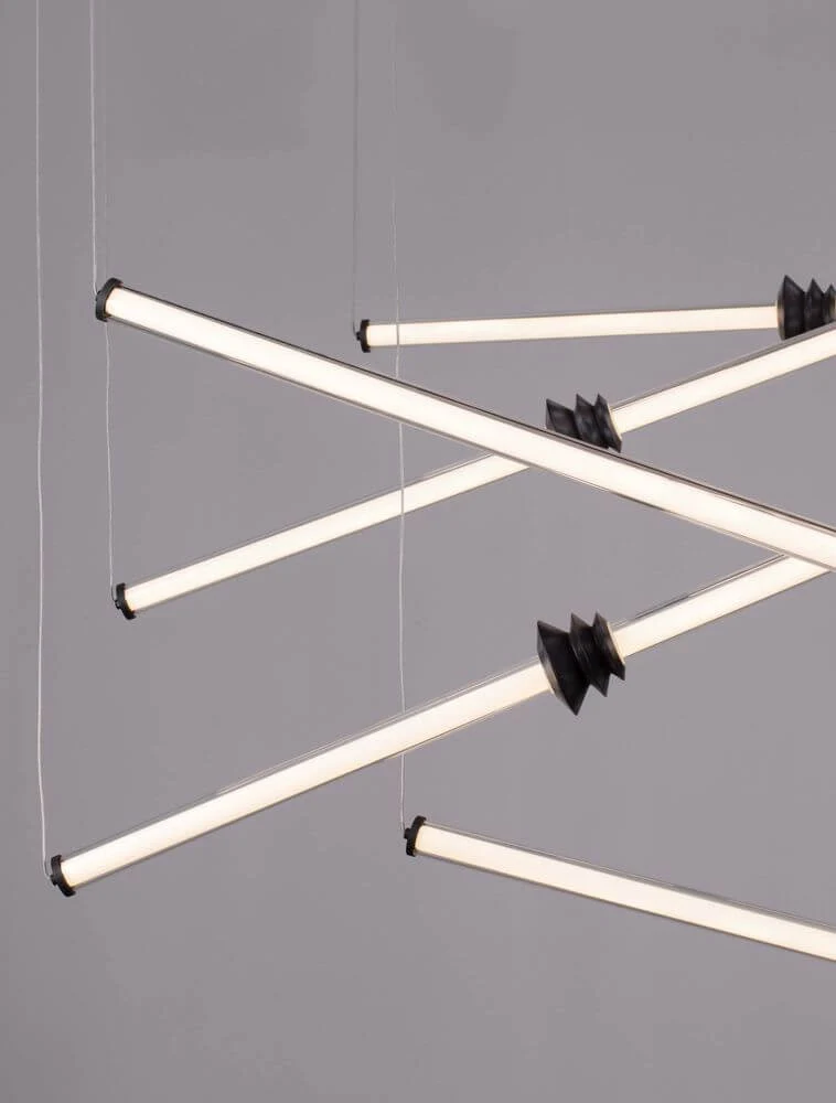 Stalactite LED Pendelleuchte 6-flammig Ø 150cm 3000K Schwarz