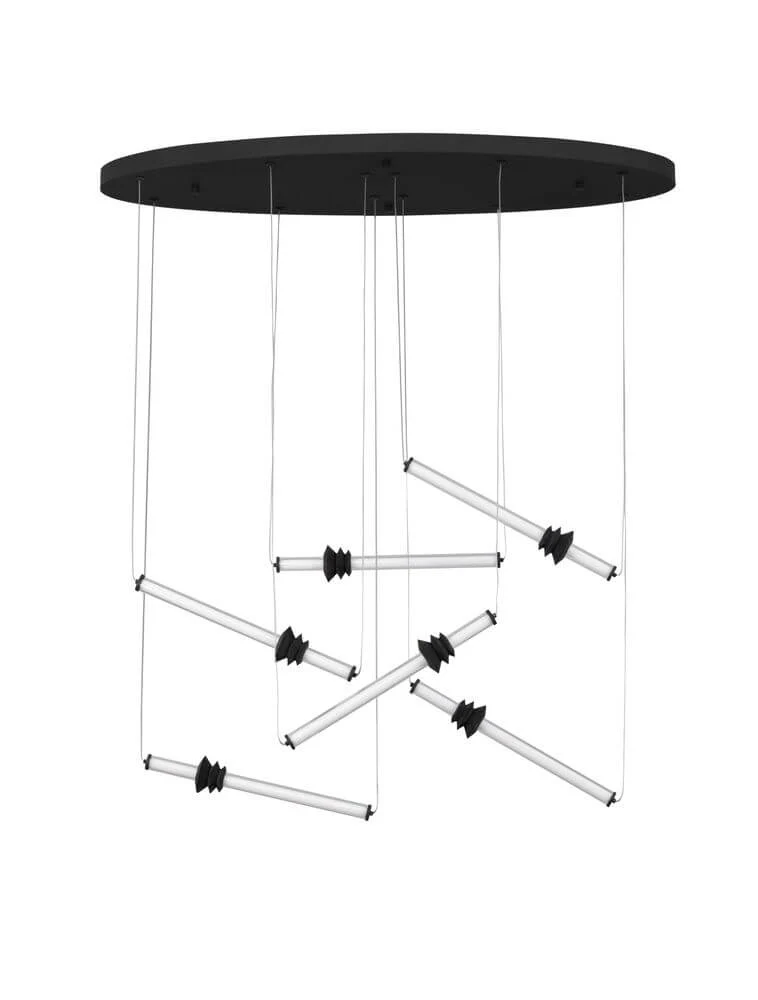 Stalactite LED Pendelleuchte 6-flammig Ø 120cm 3000K Schwarz
