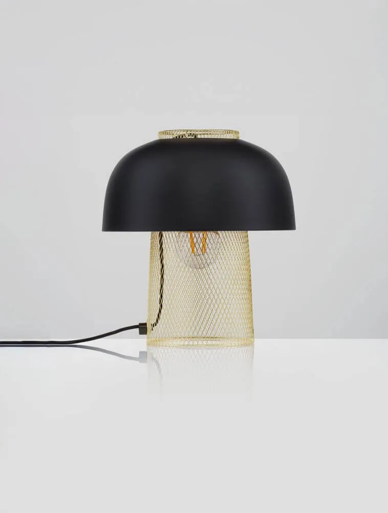 Sqube Tischleuchte Schwarz, Gold