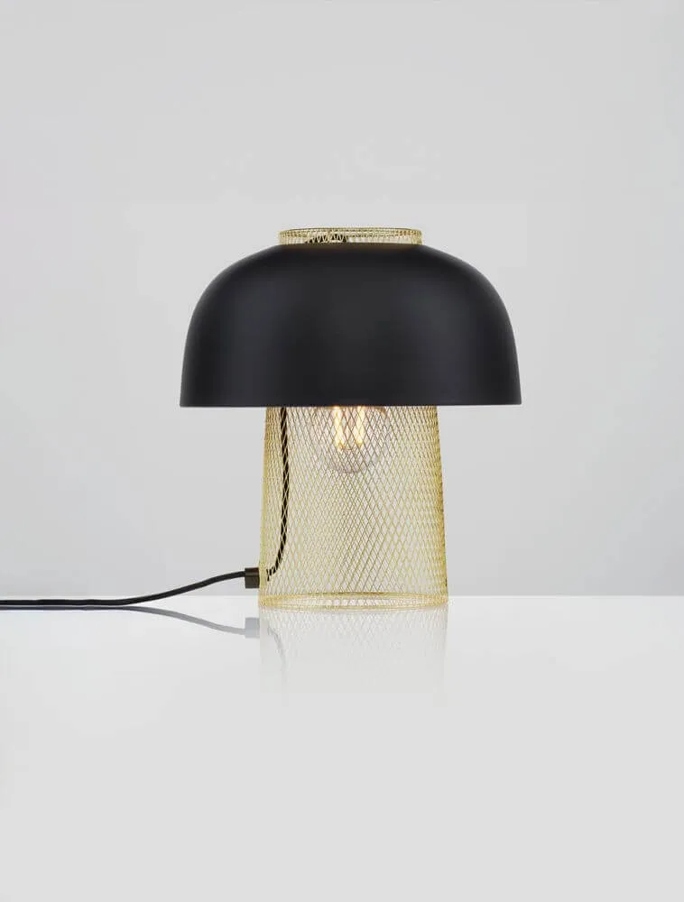 Sqube Tischleuchte Schwarz, Gold