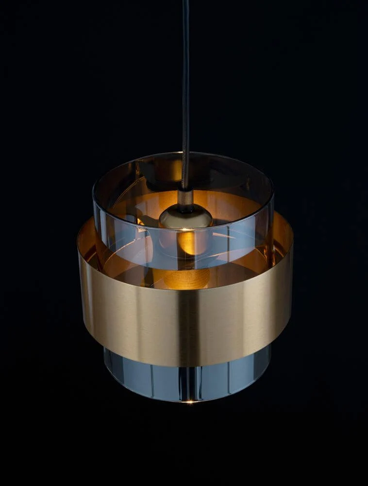 Sianna Pendelleuchte Ø 18cm Gold, Rauch, Schwarz
