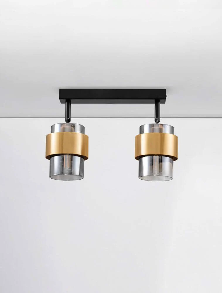 Sianna Deckenleuchte 2-flammig Schwarz, Gold