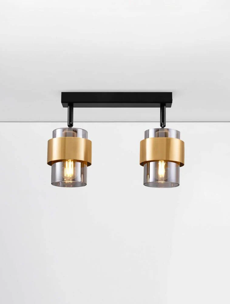 Sianna Deckenleuchte 2-flammig Schwarz, Gold