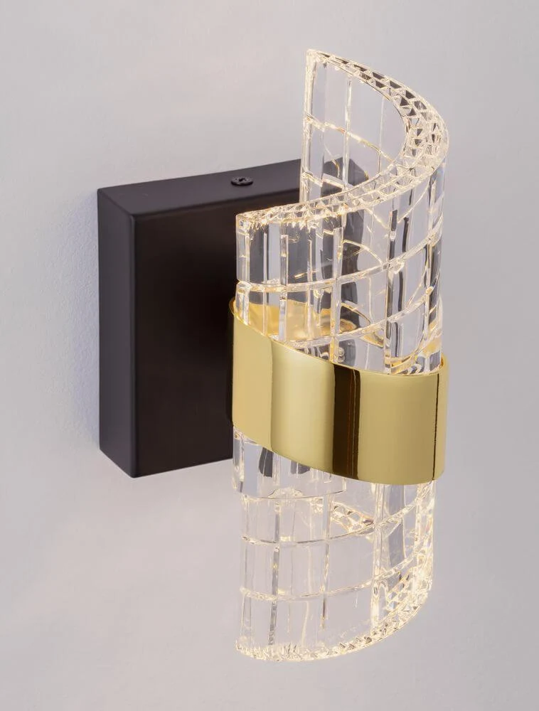 Seneca LED Wandleuchte 3000K Schwarz, Gold