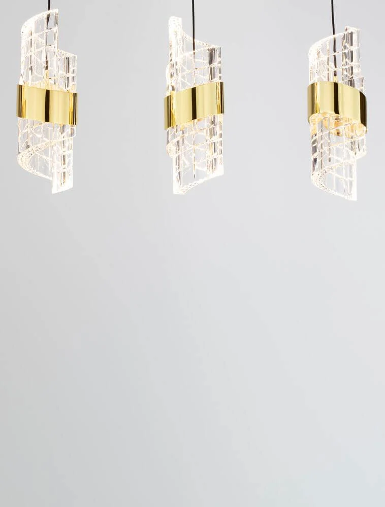 Seneca LED Pendelleuchte Balken 82cm 5-flammig 3000K Schwarz, Gold