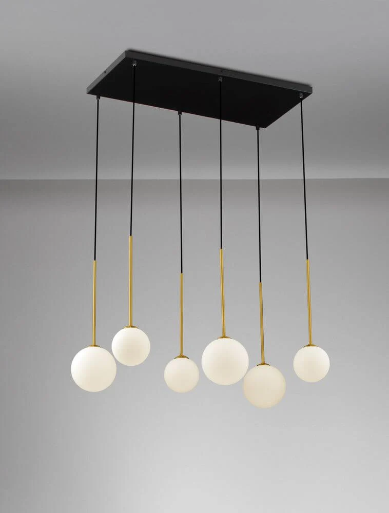 Savoy Pendelleuchte G9 6-flammig Schwarz, Gold