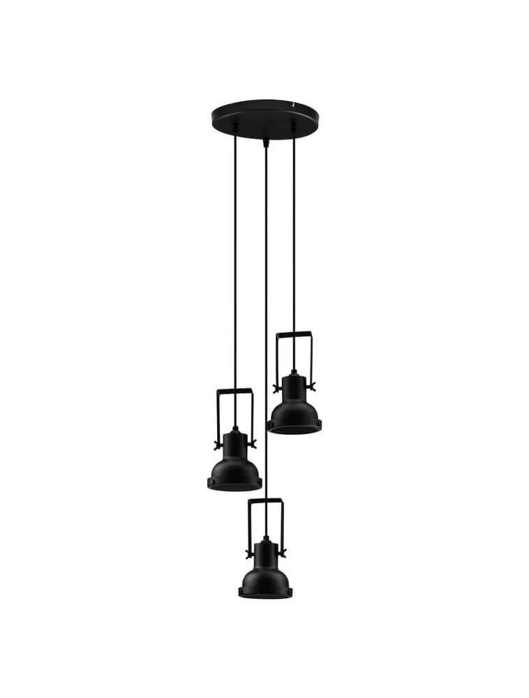 Ruvi Pendelleuchte E14 3-flammig Ø 24cm Schwarz
