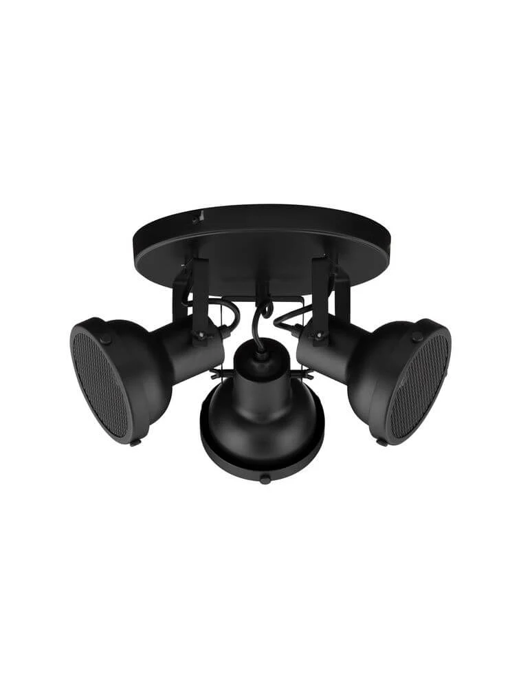 Ruvi Deckenleuchte GU10 3-flammig Ø 24cm Schwarz