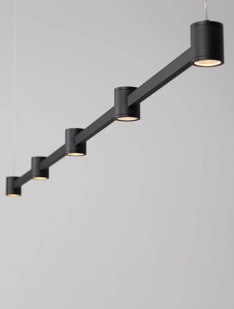Puize LED Pendelleuchte 5-flammig 3000K Schwarz