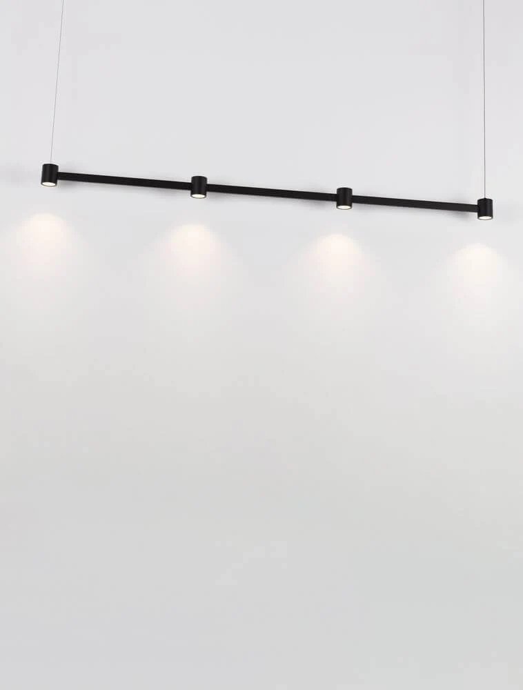 Puize LED Pendelleuchte 4-flammig 3000K Schwarz