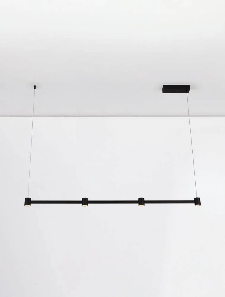 Puize LED Pendelleuchte 4-flammig 3000K Schwarz