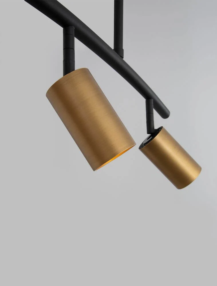 Pogno Pendelleuchte 4-flammig Bogen Schwarz, Gold