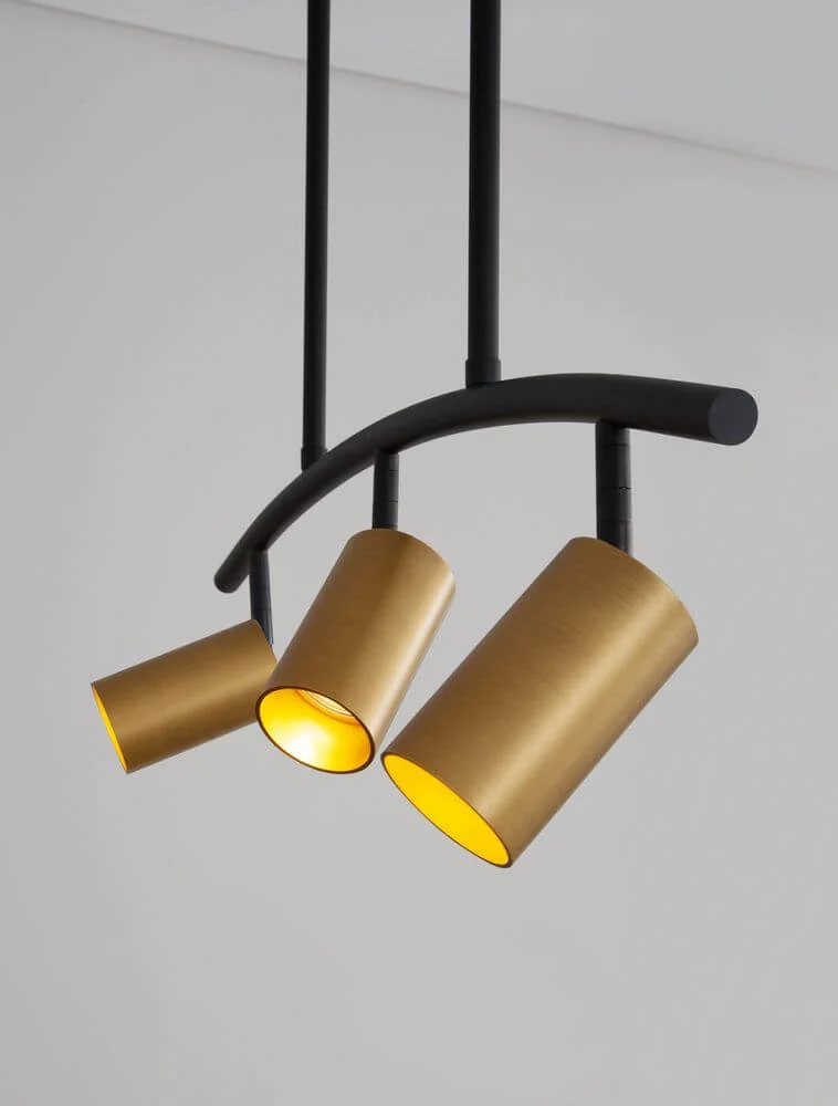 Pogno Pendelleuchte 3-flammig Bogen Schwarz, Gold