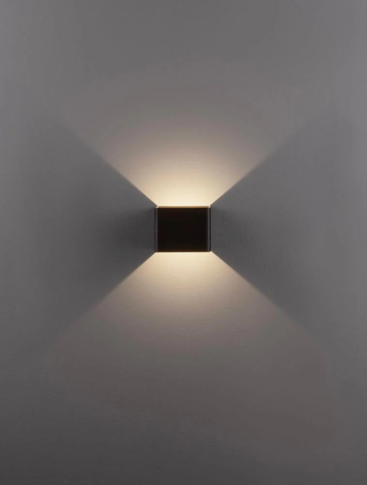 Epic LED Wandleuchte Rechteckig 3000K Schwarz