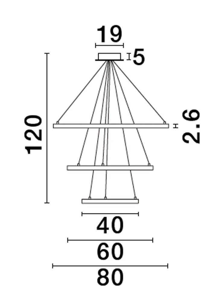 Empatia LED Pendelleuchte 3-flammig Ø 80cm 3000K