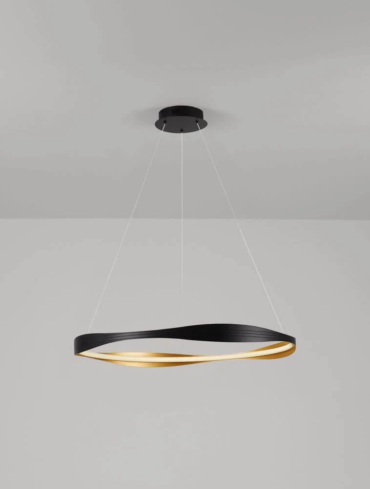 Dobi LED Pendelleuchte 2700, 5000K Schwarz, Gold
