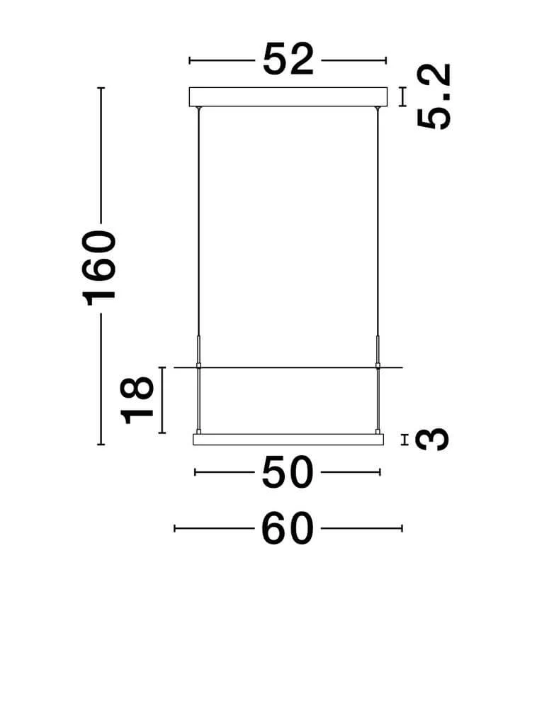 Diona LED Pendelleuchte Ø 60cm Schwarz, Weiß