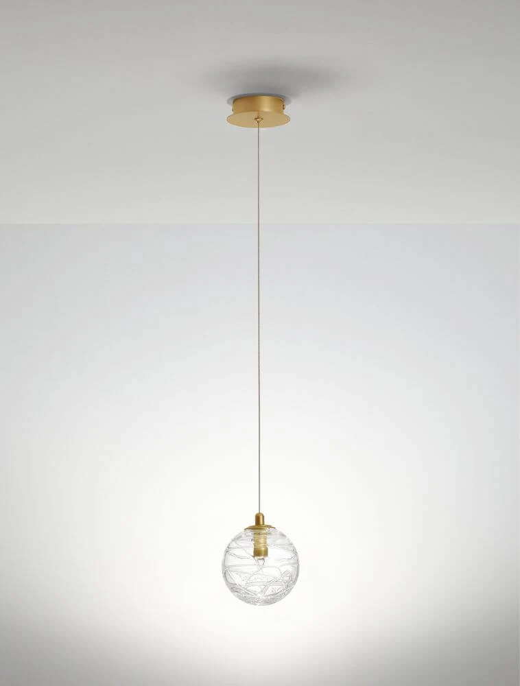 Coen Pendelleuchte Gold, Transparent