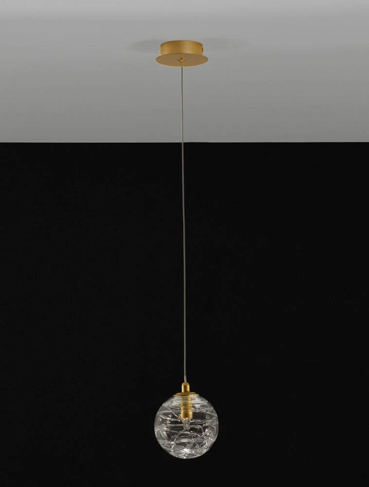 Coen Pendelleuchte Gold, Transparent