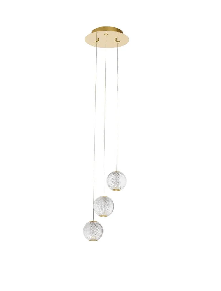 Brillante LED Pendelleuchte 3-flammig Ø 22cm 3200K