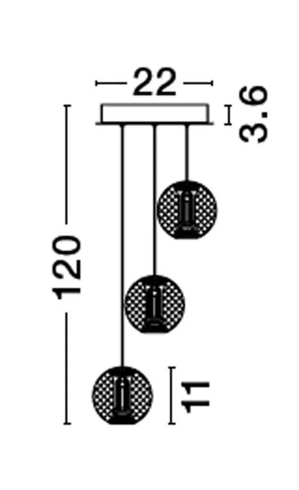 Brillante LED Pendelleuchte 3-flammig Ø 22cm 3200K